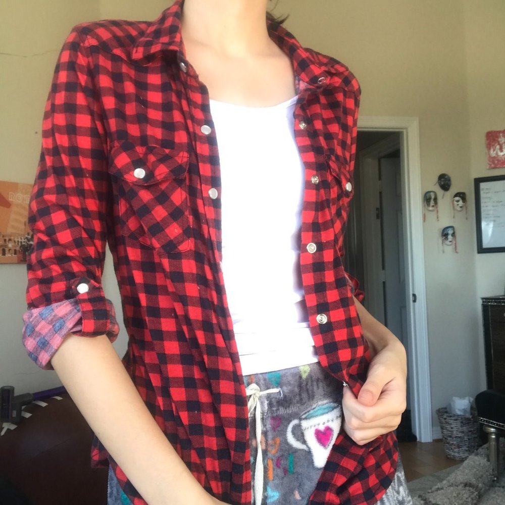 Red Soft Flowy Flannel